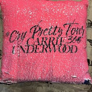 Carrie Underwood Reversible Pink Sequin Pillow from the VIP Merchandise Pack